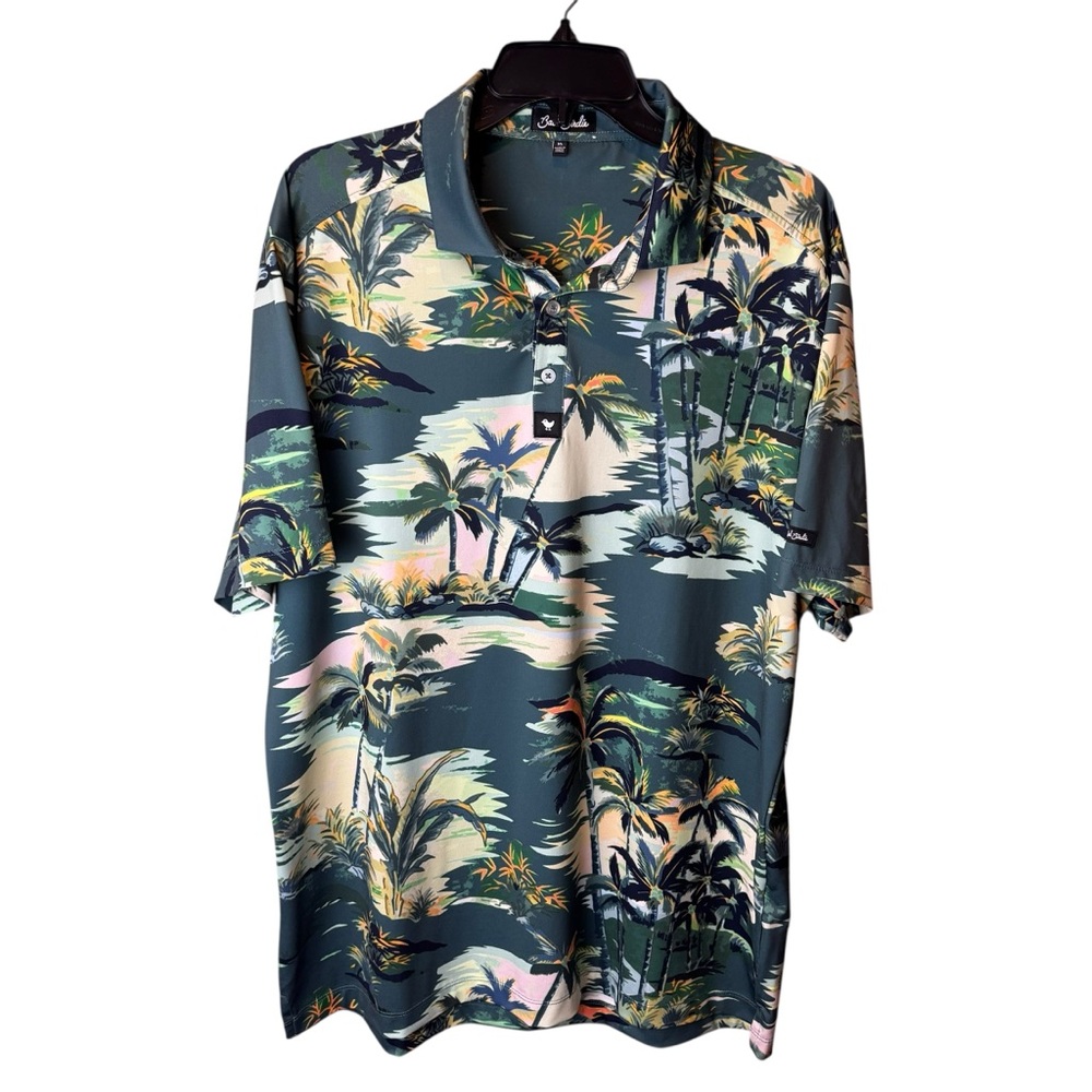Bad Birdie Tropic Thunder Palm Golf Polo XL